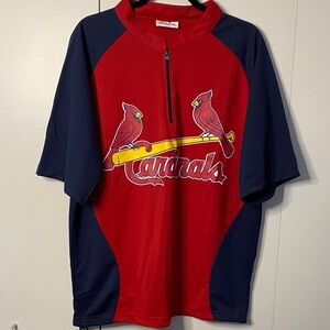 Match Up  MensSt. Louis Cardinals Shirt Jersey Red Black Zip Sport Pullover XL